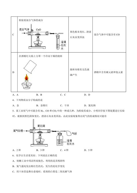 63二氧化碳和一氧化碳 2022 2023学年人教版九年级化学上册word版 有解析21世纪教育网 二一教育