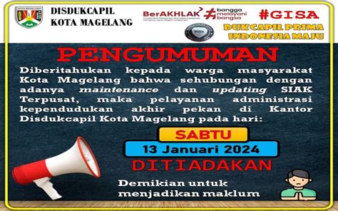 Pengumuman Pelayanan Adminduk Januari Ditiadakan Disdukcapil