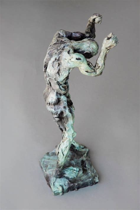 Richard Tosczak Orpheus Emotive Nude Male Figurative Patina Bronze Statuette For