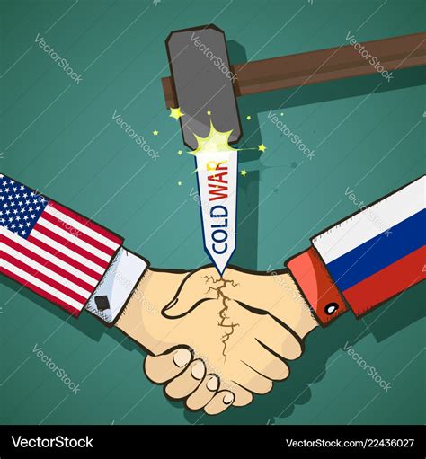 Cold war between the usa and russia Royalty Free Vector