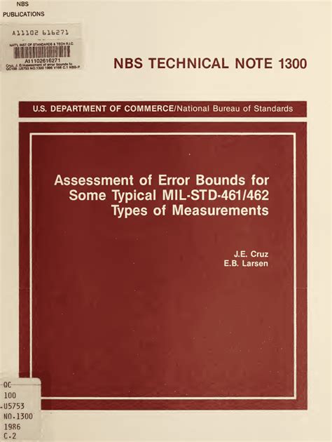 Fillable Online Nvlpubs Nist Assessment Of Error Bounds For Some