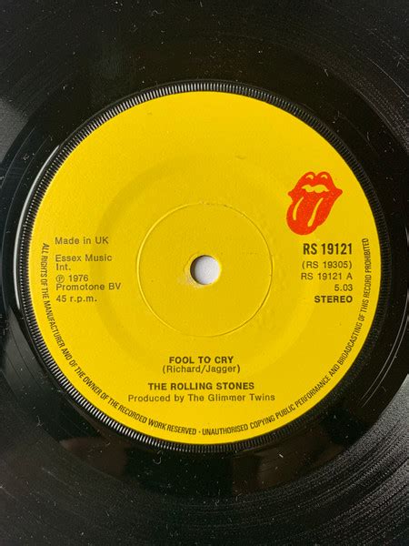 The Rolling Stones Fool To Cry 1976 Vinyl Discogs