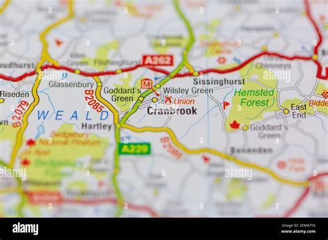 Cranbrook Shown On A Road Map Or Geography Map Stock Photo Alamy