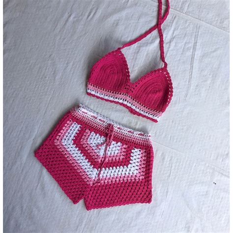 Jual Hot Pink Set Pakaian Summer Bahan Rajut Hand Made Shopee Indonesia