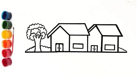 How To Draw A House For Kids Drawing House Painting House Easy Drawing