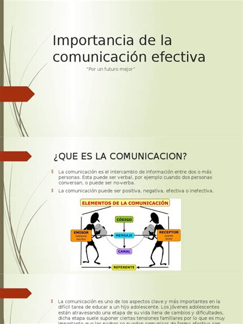 Importancia De La Comunicación Efectiva Pptx