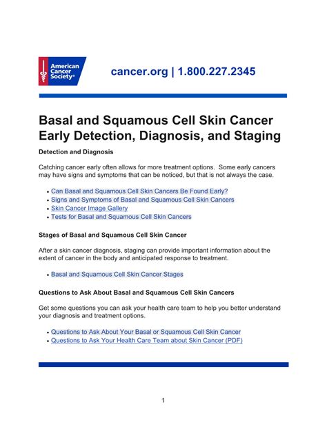 Basal And Squamous Cell Skin Cancer Early Detection Diagnosis And