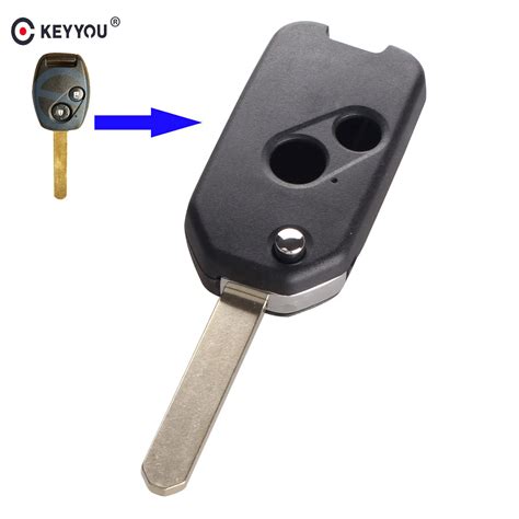 KEYYOU New 2 Buttons Modified Flip Folding Remote Key Shell Case For