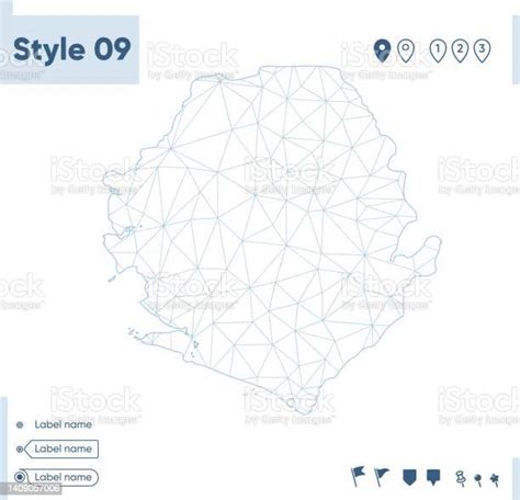 시에라리온 흰색 낮은 폴리지도 다각형지도 개요 지도 벡터 일러스트레이션 0명에 대한 스톡 벡터 아트 및 기타 이미지 0명
