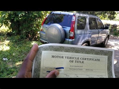 Motor Vehicle Certificate Of Title In Jamaica Motor Vehicle Fitness