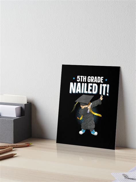 Dabbing Graduation Boy 5th Grade Nailed It Class Of 2021 Art Board