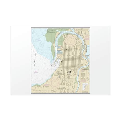 Noaa Nautical Chart 18444 Rolled Poster Everett Harbor