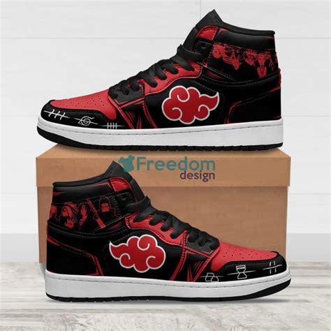 Akatsuki Clan Sneakers Custom Anime Naruto Air Jordan Hightop Shoes