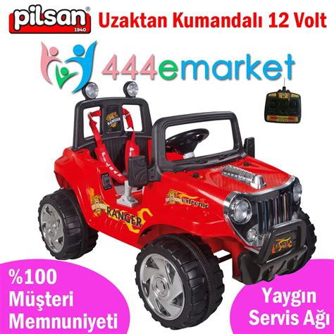 Pilsan Ranger Uzaktan Kumandalı Akülü Araba Kırmızı 12V Akülü Jeep