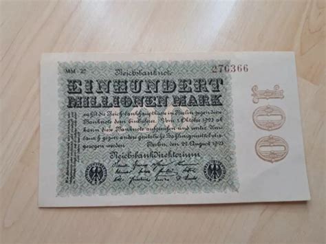 100 MILLIONEN MARK Reichsbanknote 1923 Berlin Deutschland