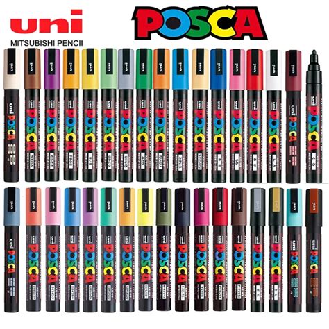 Uni Posca Set Completo Pennarelli Per Vernice Acrilica Pc M Pc M Pc