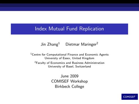 index mutual fund replication