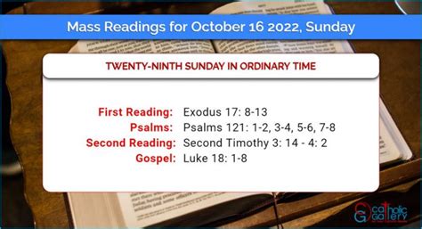 Daily Mass Readings For Sunday October Catholic Gallery