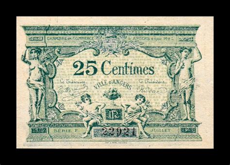 Francia Angers Cámara de Comercio 25 Centimes 1917 Sc Unc NUMISMÁTICA