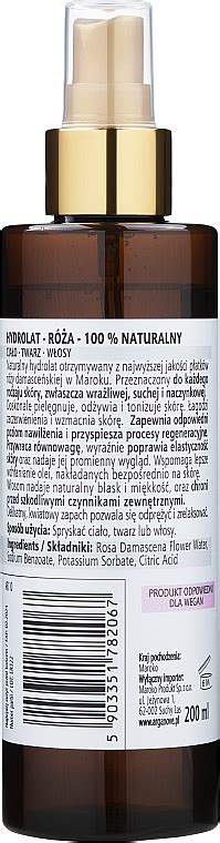 Arganove Naturalny Hydrolat Do Cia A I Twarzy R A Makeup Pl