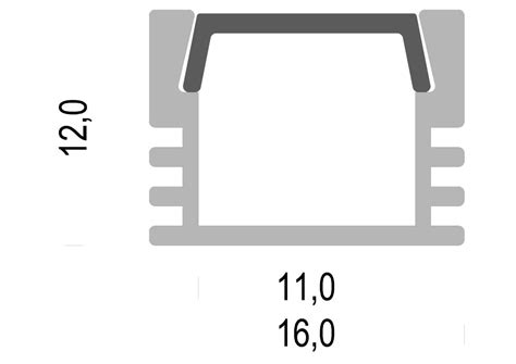 Led Strip Aluminium Profile Width16mmhigh12mm With Pc Diffuser Cover
