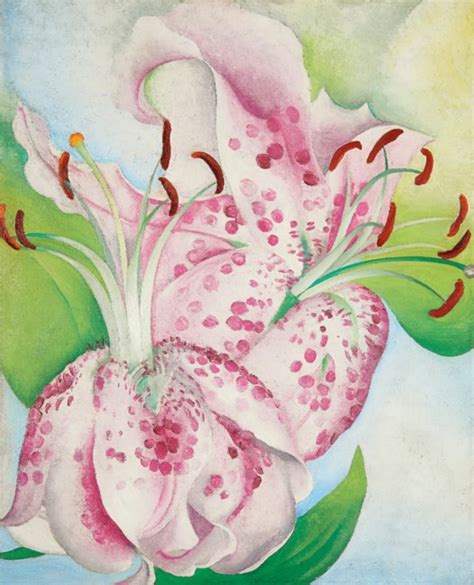 Georgia Okeeffe 1887 1986 Pink Spotted Lillies Christies