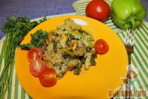 Рецепт: Паэлья с морепродуктами экономичная