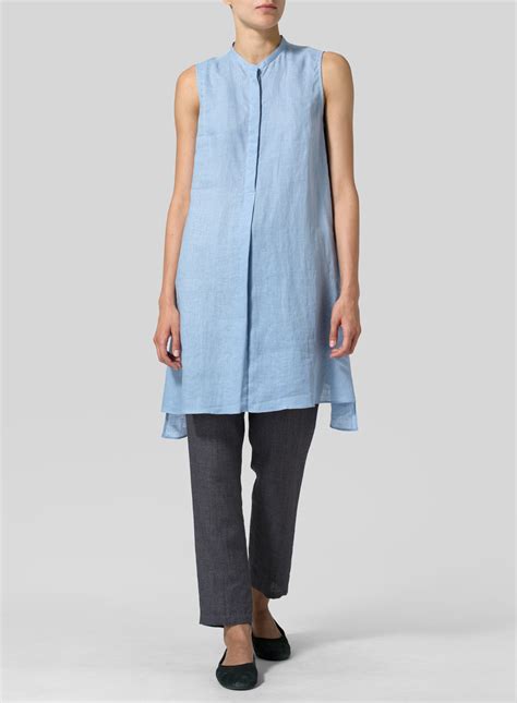 Linen Sleeveless A Line Long Tunic