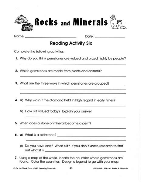 Rocks And Minerals Grade 4