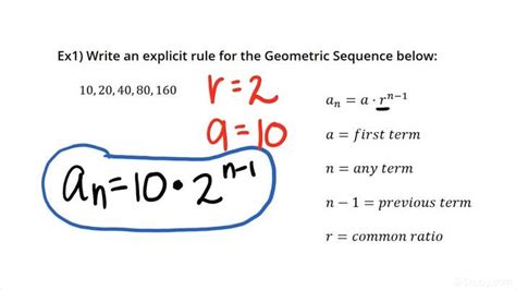 Identifying An Geometric Sequence And Writing An Explicit Rule