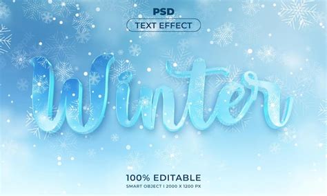 Plantilla De Efecto De Texto Editable 3d De Invierno Archivo PSD Premium