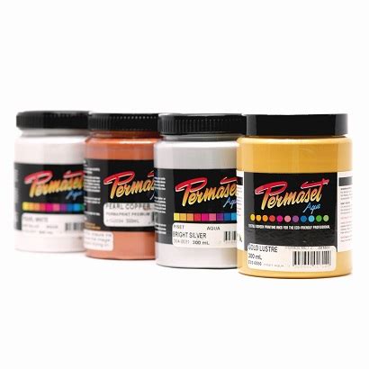 Permaset Aqua 300ml Metallic Colours Educational Art Supplies