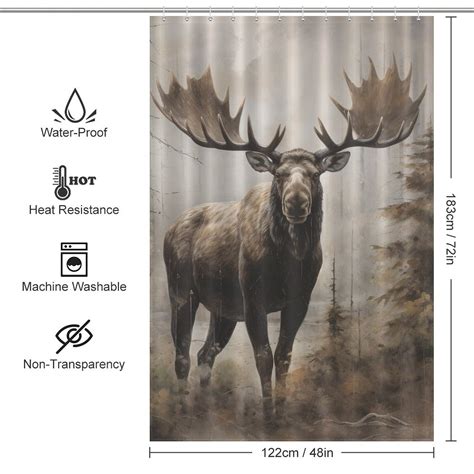 Contemporary Moose Shower Curtain Cottoncat