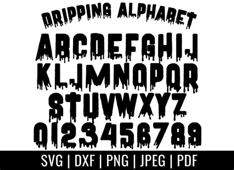 Dripping Font Svg Dripping Alphabet Dripping Cut Files Etsy