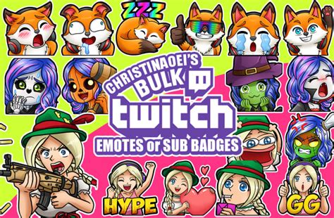 Draw Awesome Twitch Or Kick Emotes Or Sub Badges In Bulk For You By