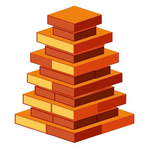 A Stack Of Bricks With A White Background And A White Background Premium Ai Generated Vector