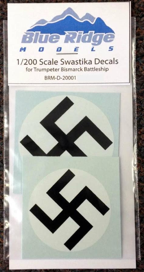 1200 Blue Ridge Models Swastika Decals For Trumpeter Bismarck