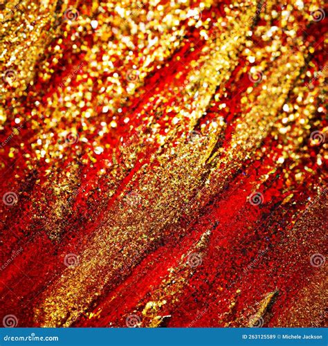 Red and Gold Glitter Painted Wallpaper Illustration Stock Illustration ...