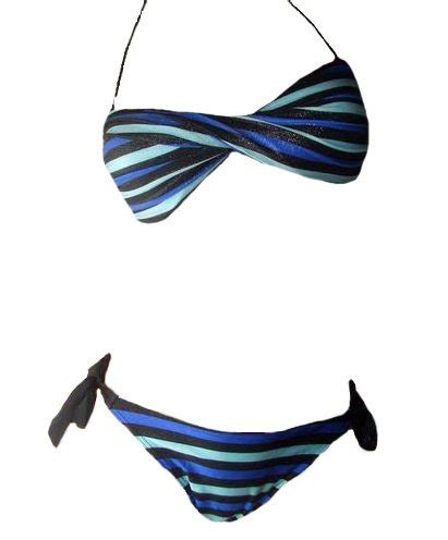 Maillot De Bain Deux Pi Ces Femme Bikini Bandeau Ray Bleu Plusieurs Tailles Maillots De Bain