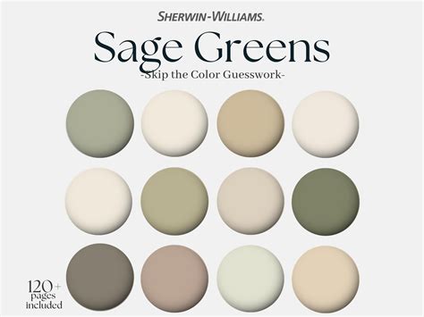 Sherwin Williams Sage Green Color Palette 12 Sherwin Williams Etsy