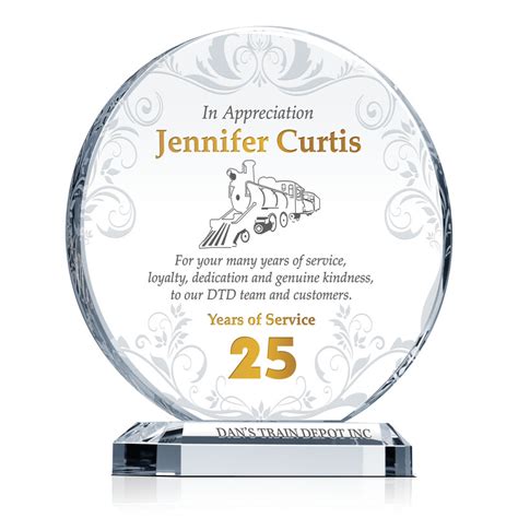 Employee Years of Service Award Wording - Wording Sample by Crystal Central