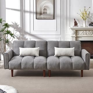 Convertible Futon Sofa Bed, Adjustable Couch Sleeper, Modern Fabric ...