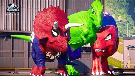 Red Spiderman Monster Rex Triceratops Hulk Acro Indominus Rex