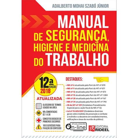 Livro Manual De Seguranca Higiene E Medicina Do Trabalho Submarino