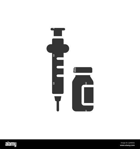 Insulin Bottle And Syringe Vector Icon Filled Flat Sign For Mobile