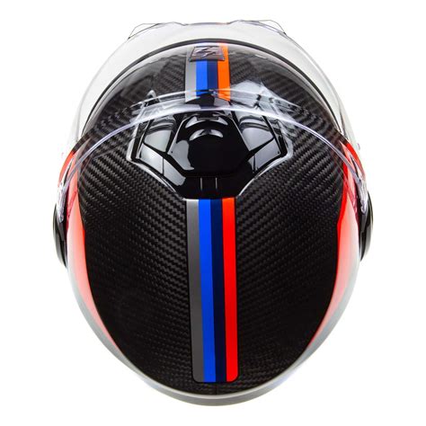 Casque Modulable Scorpion Exo Tech Evo Carbon Genus Noir Bleu Rouge