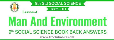 9th Standard Social Science Guide In English Man And Environment