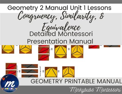 Geometry 2 Congruency Similarity Equivalency Lessons Montessori Album