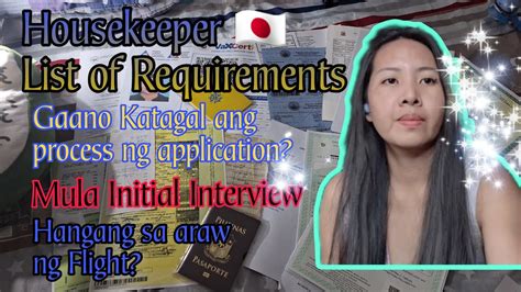 Housekeeper List Of Requirements And Process From Initial Interview