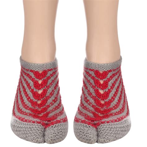 Handmade Woolen Socks Soft Kc Women Socks Grey Red Peacock